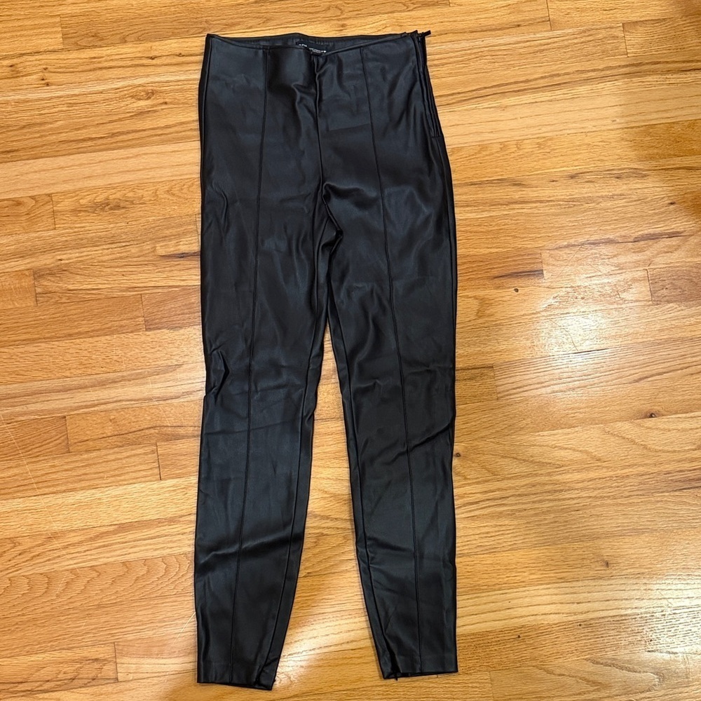 Zara Black Faux Leather Pants